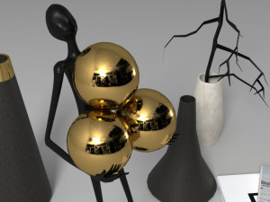 GoldMan decorative set for ofise 3D 模型
