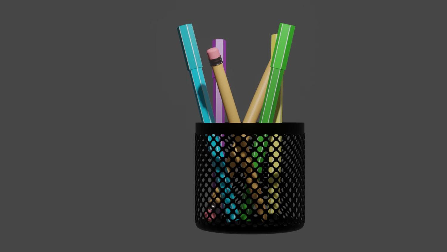 Pencil holder 3D Model .c4d .max .obj .3ds .fbx .stl .blend 