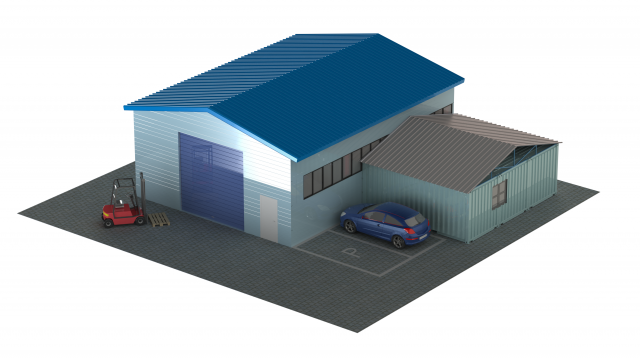 Workshop with office 3D-Modell .c4d .max .obj .3ds .fbx .stl .blend 