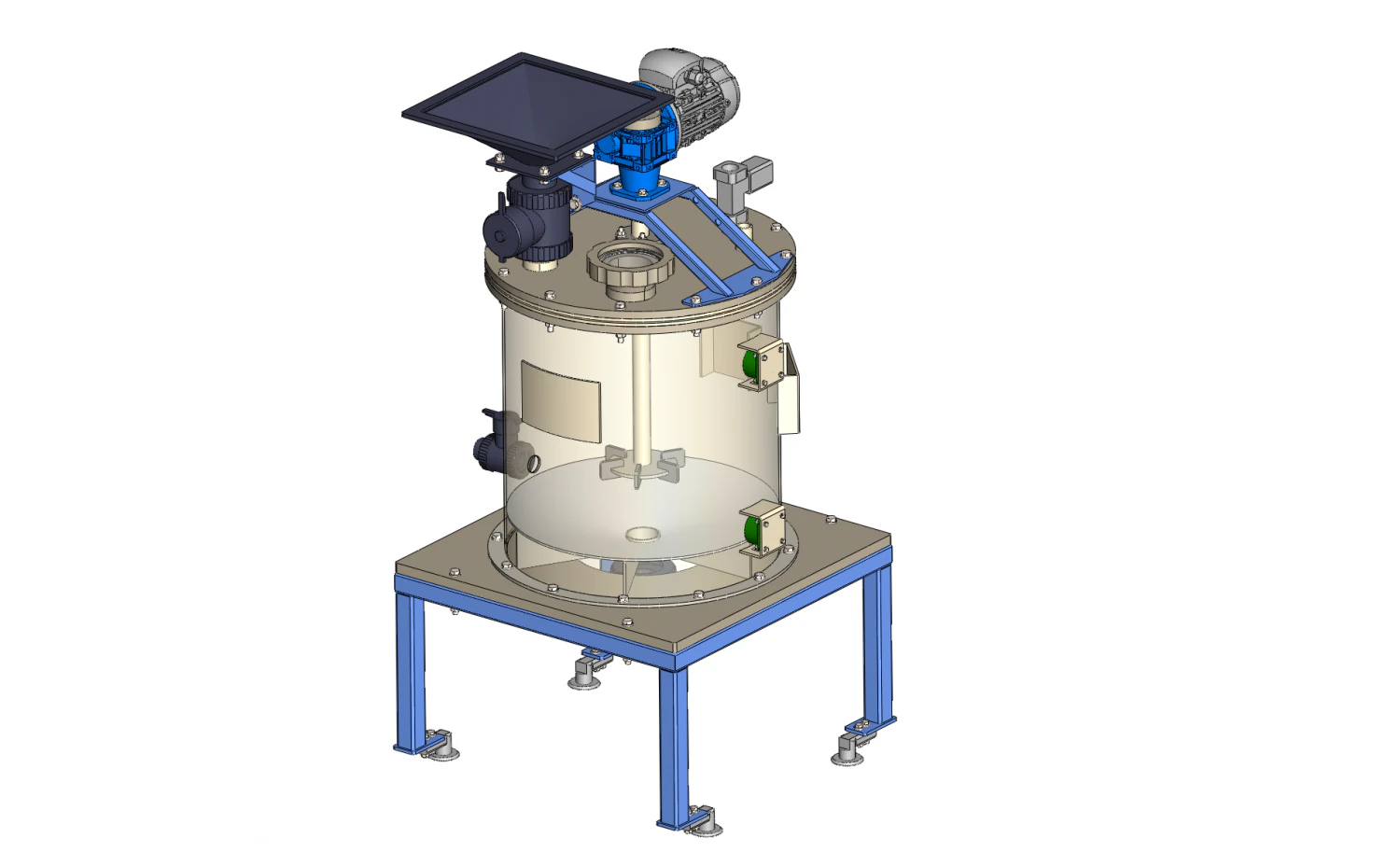 Chemical container with mixer Made of ECTFE PP PVC plastic 3D Model .c4d .max .obj .3ds .fbx .stl .blend 