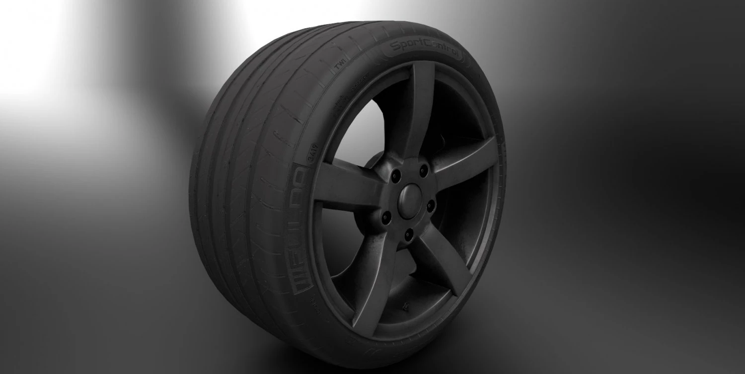 Car wheels 3D Model .c4d .max .obj .3ds .fbx .stl .blend