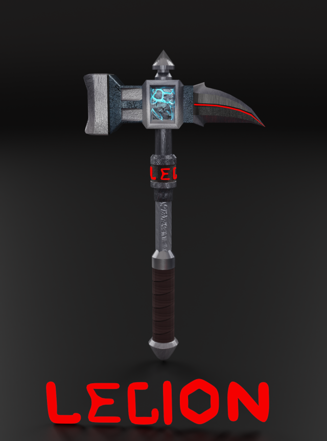 One-handed hammer Model 3D .c4d .max .obj .3ds .fbx .stl .blend 