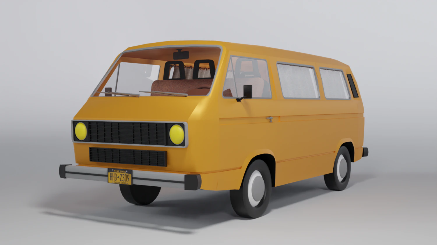 Volkswagen Transporter T3 3D Model .c4d .max .obj .3ds .fbx .stl .blend