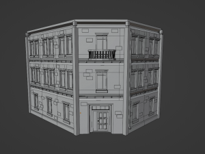 Low-poly three-storey house 3D-Modell