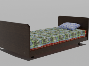Soviet wooden bed Modello 3D