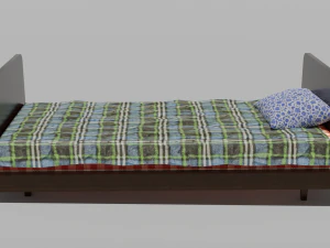 Letto in legno sovietico Modello 3D