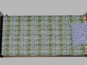 Letto in legno sovietico Modello 3D