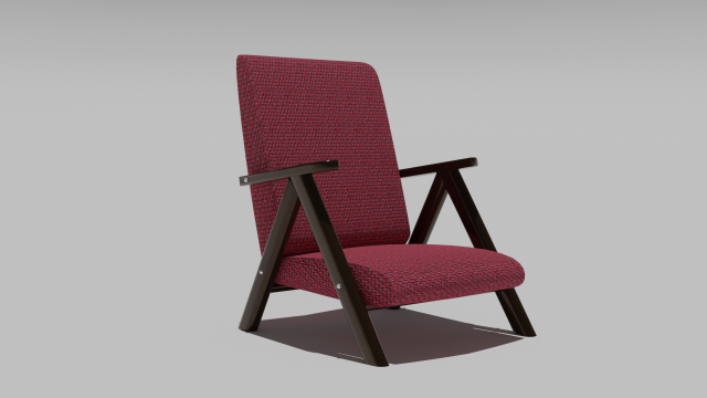 Vintage armchair 3D Model .c4d .max .obj .3ds .fbx .stl .blend 