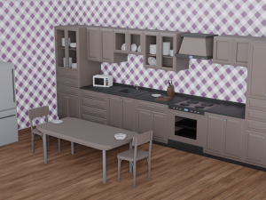 Low Poly Kitchen Pack 3D-Modell