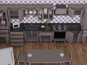 Low Poly Kitchen Pack 3D-Modell