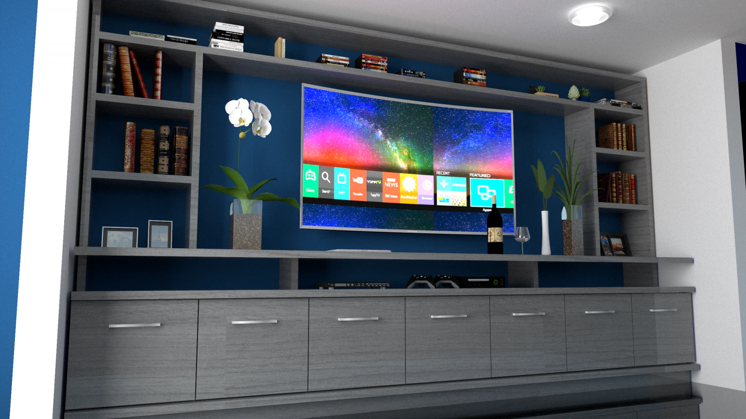 Bookcase for tv 3ds max sketchup 3D Model .c4d .max .obj .3ds .fbx .stl .blend 