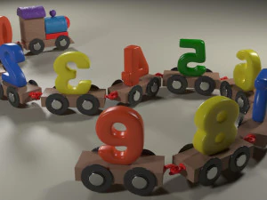 子供のおもちゃの機関車 3Dモデル