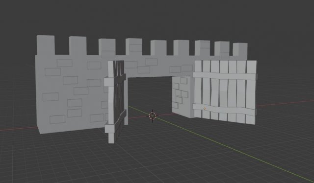 A gate with a door Modelo 3D .c4d .max .obj .3ds .fbx .stl .blend