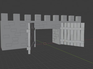 A gate with a door Modelo 3D