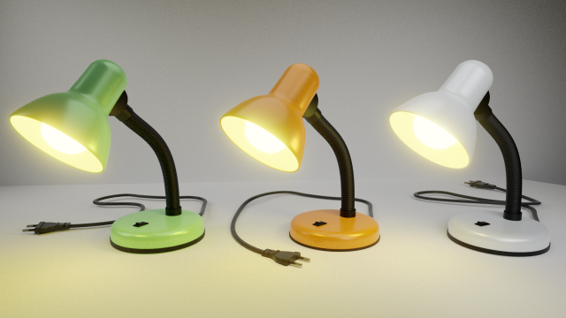 Desk lamp 3D Model .c4d .max .obj .3ds .fbx .stl .blend 