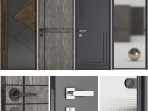 현대 문 01 설정 3D 모델