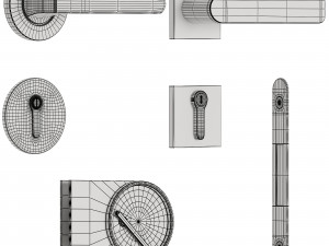 Set Modern Door 01 3D Model