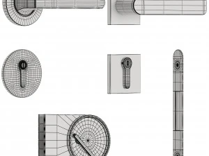 Set Modern Door 01 3D Model