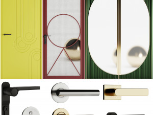 Set Modern Door 02 3D Model