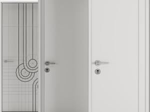 Set Modern Door 02 Modello 3D