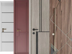 Set Modern Door 03 3D Model
