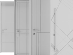 Set Modern Door 03 3D Model
