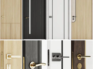 Modern kapı 04 ayarla 3D Model