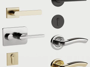 Set Modern Door 04 3D Model