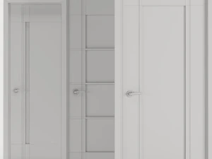 Set Modern Door 04 3D Model