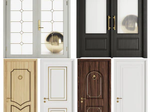 क्लासिक डोर 02 सेट करें 3D मॉडल