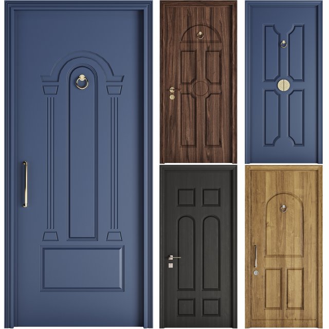 Set Classic Door 03 Model 3D .c4d .max .obj .3ds .fbx .stl .blend