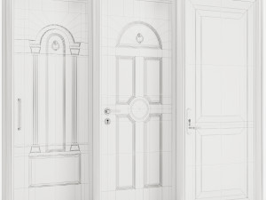 Set Classic Door 03 Model 3D