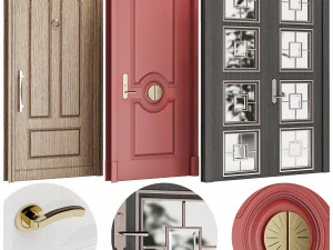 Set Classic Door 05 3D Model