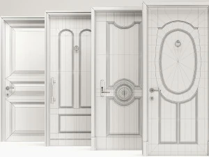 Set Classic Door 05 3D Model