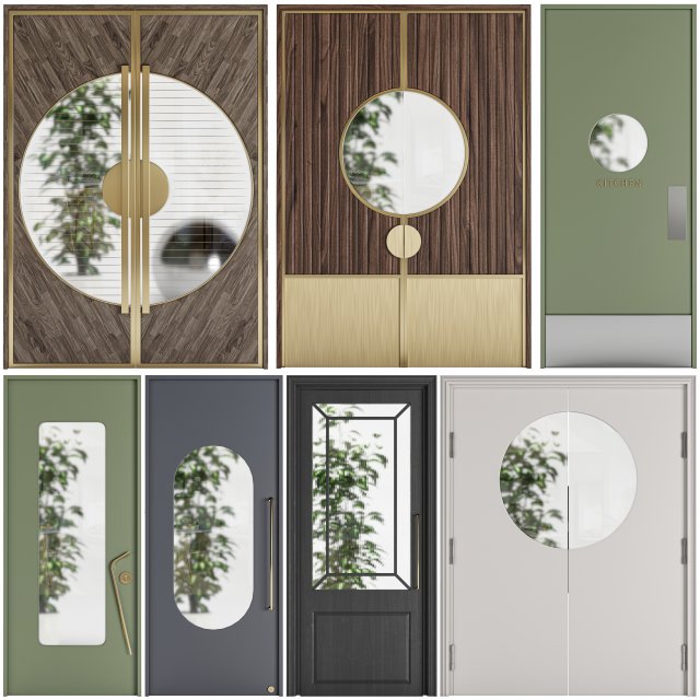 Set Technical Door 01 3D Model .c4d .max .obj .3ds .fbx .stl .blend 