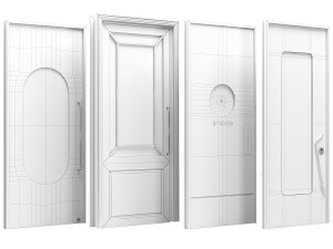 Set Technical Door 01 3D Model
