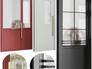 Set Technical Door 02 3D Model