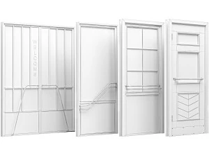 Set Technical Door 02 3D Model