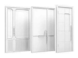 Set Technical Door 02 3D Model