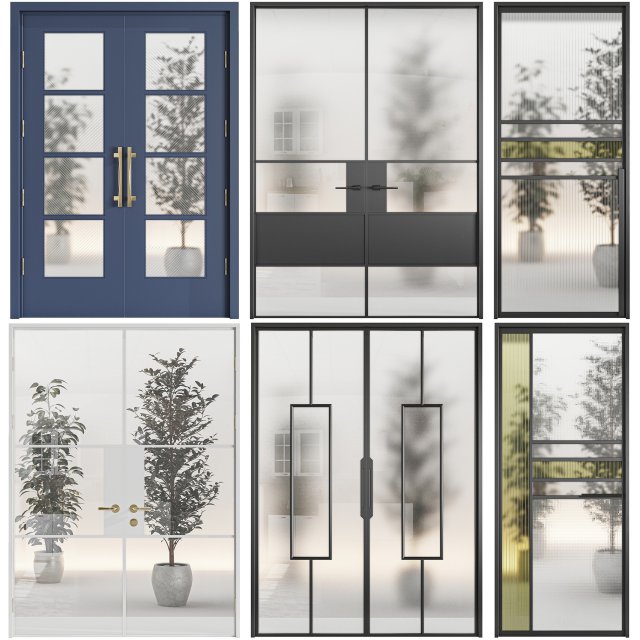 Set Technical Door 03 3D Модель .c4d .max .obj .3ds .fbx .stl .blend 