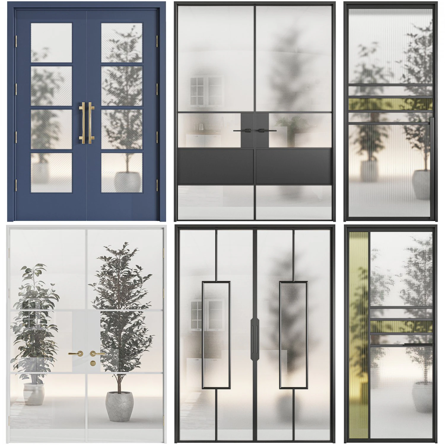 Set Technical Door 03 3D Model .c4d .max .obj .3ds .fbx .stl .blend 