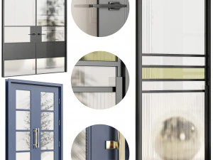 Set Technical Door 03 3D Model