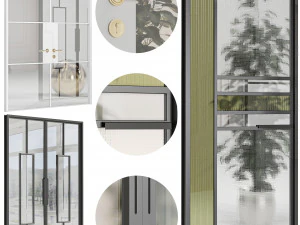Set Technical Door 03 3D Model