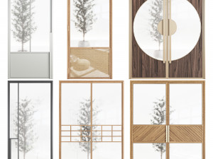 Set Modern Door 07 3D Model