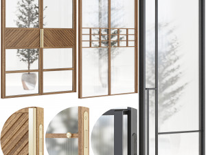 Set Modern Door 07 3D 模型