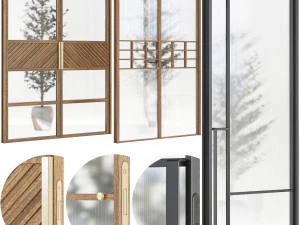 Set Modern Door 07 3D Model