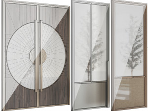 Set Modern Door 07 3D 模型