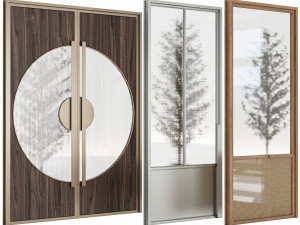 Set Modern Door 07 3D 模型