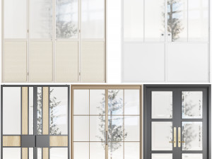 Set Modern Door 08 3D Model
