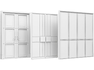 Set Modern Door 08 Modello 3D
